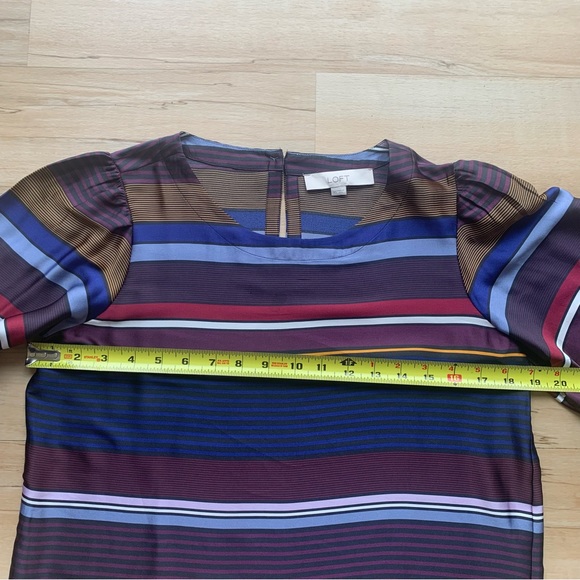 LOFT bubble Sleeve Striped blouse multicolor size XS - Picture 14 of 14